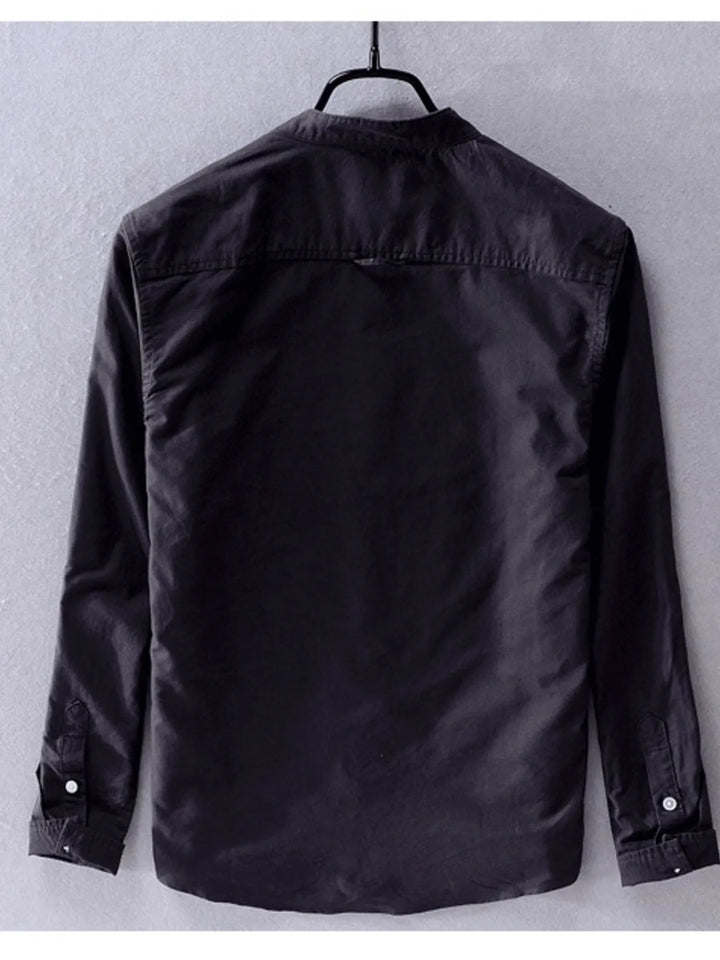 Men's Plus Size Button Up Long Sleeve Shirt - cas7m