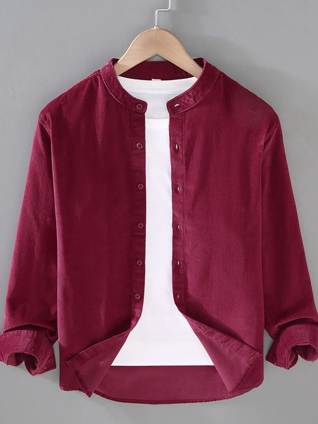 Men's Plus Size Button Up Long Sleeve Shirt - cas7m
