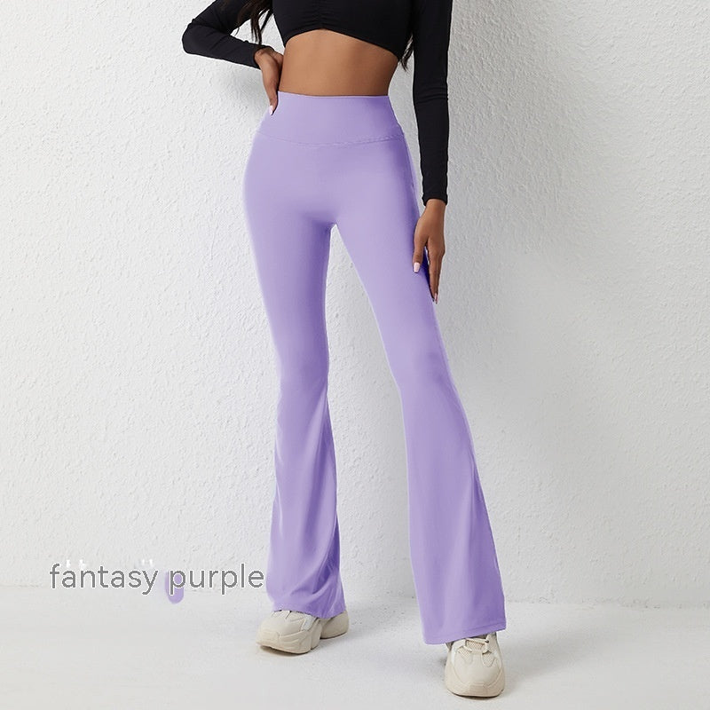 High Waisted Hip Lifting Tight Pants And Wide Leg Fitness Pants - cas7m