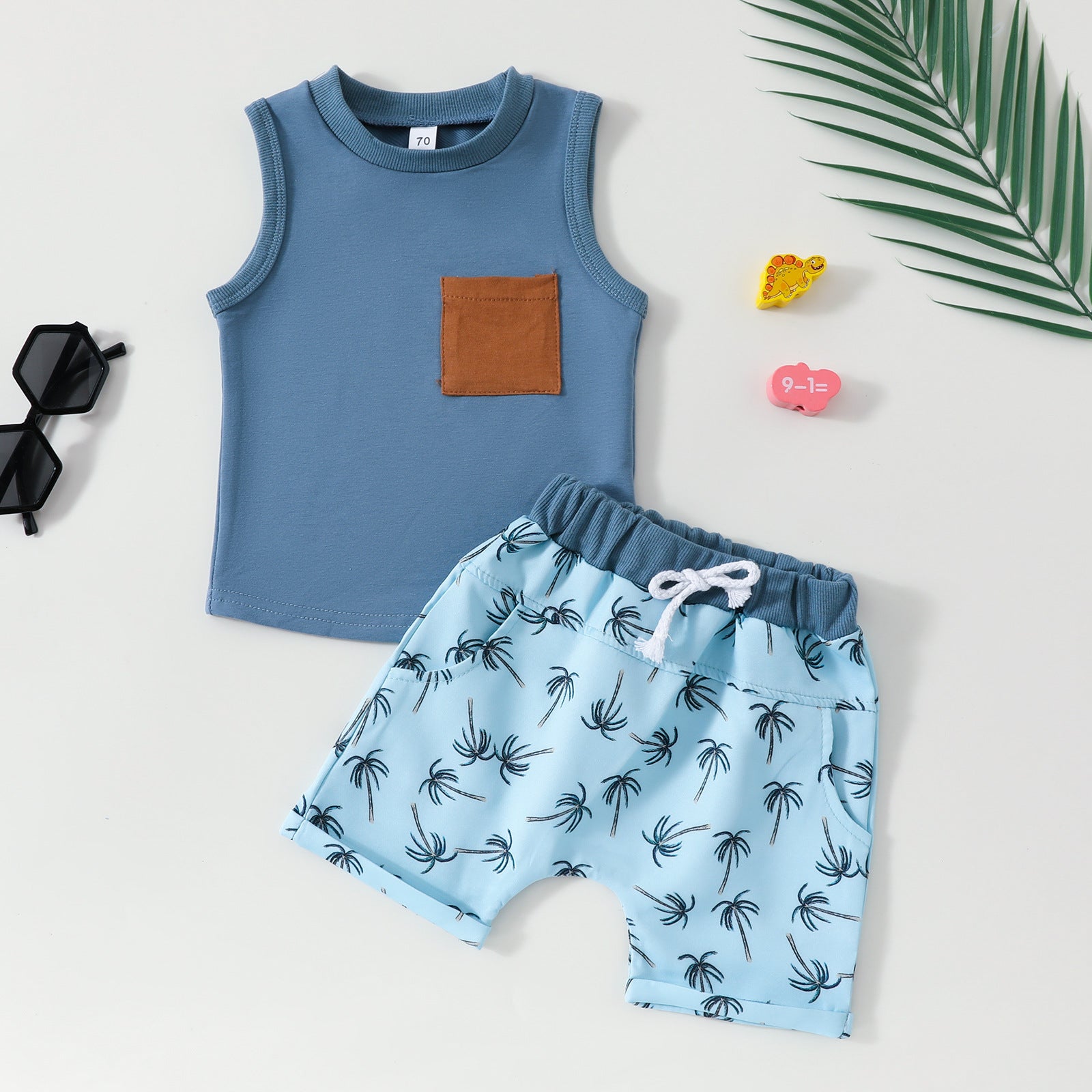 Baby Clothing Sleeveless Vest Shorts 2 Piece Set - cas7m