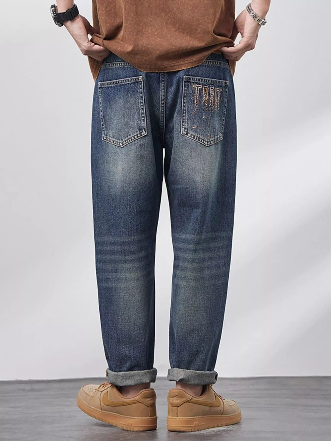 Men's Relaxed Fit Wash Jeans - cas7m