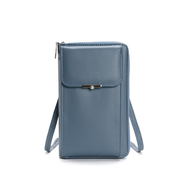 Fashion Large Capacity Mobile Phone Bags Women Small Zipper Crossbody Shoulder Bag Long Wallet - cas7m