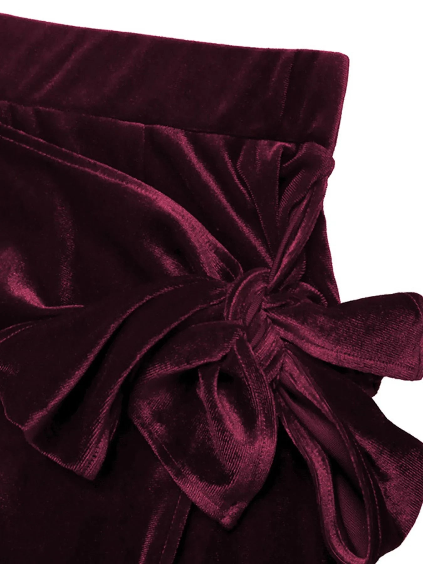 Side Tied Velvet Skirt - cas7m