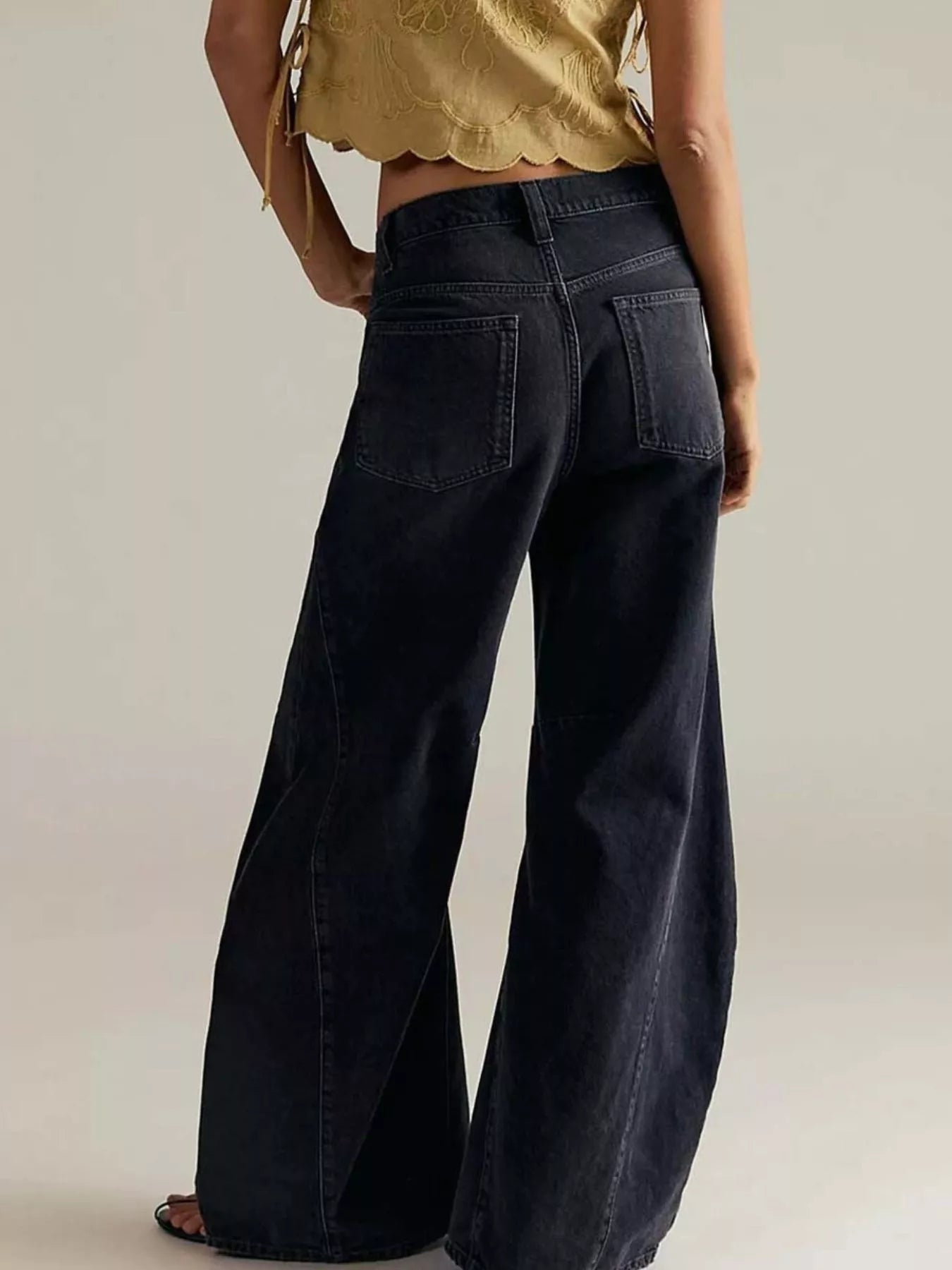 Washed Wide Leg Jeans - cas7m