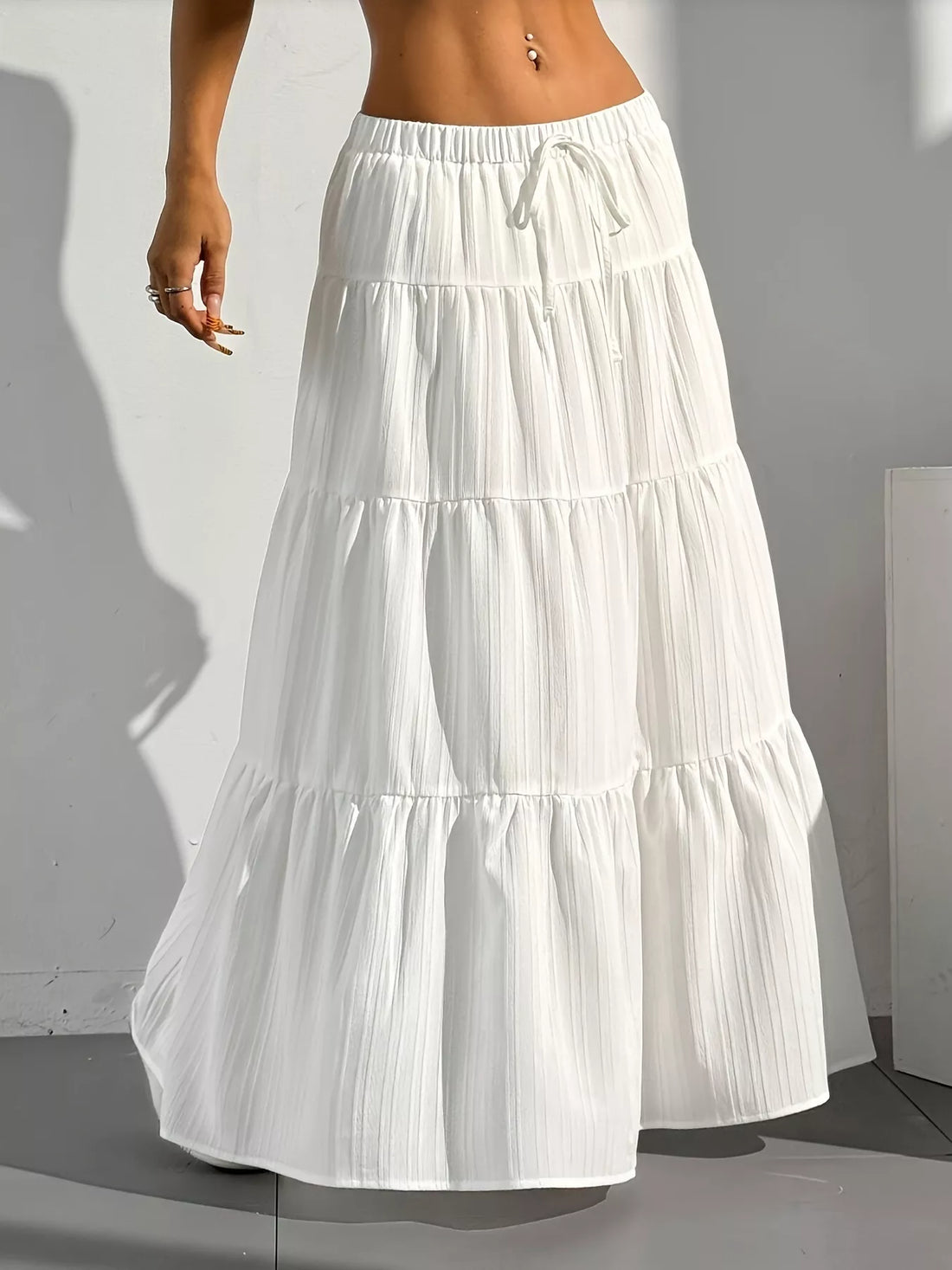 Flowy Tiered Maxi Skirt - cas7m
