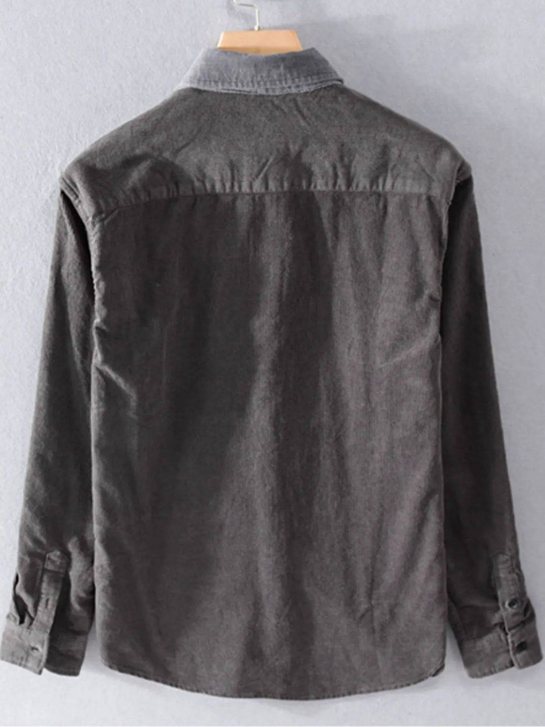 Men's Plus Size Button Up Long Sleeve Shirt - cas7m