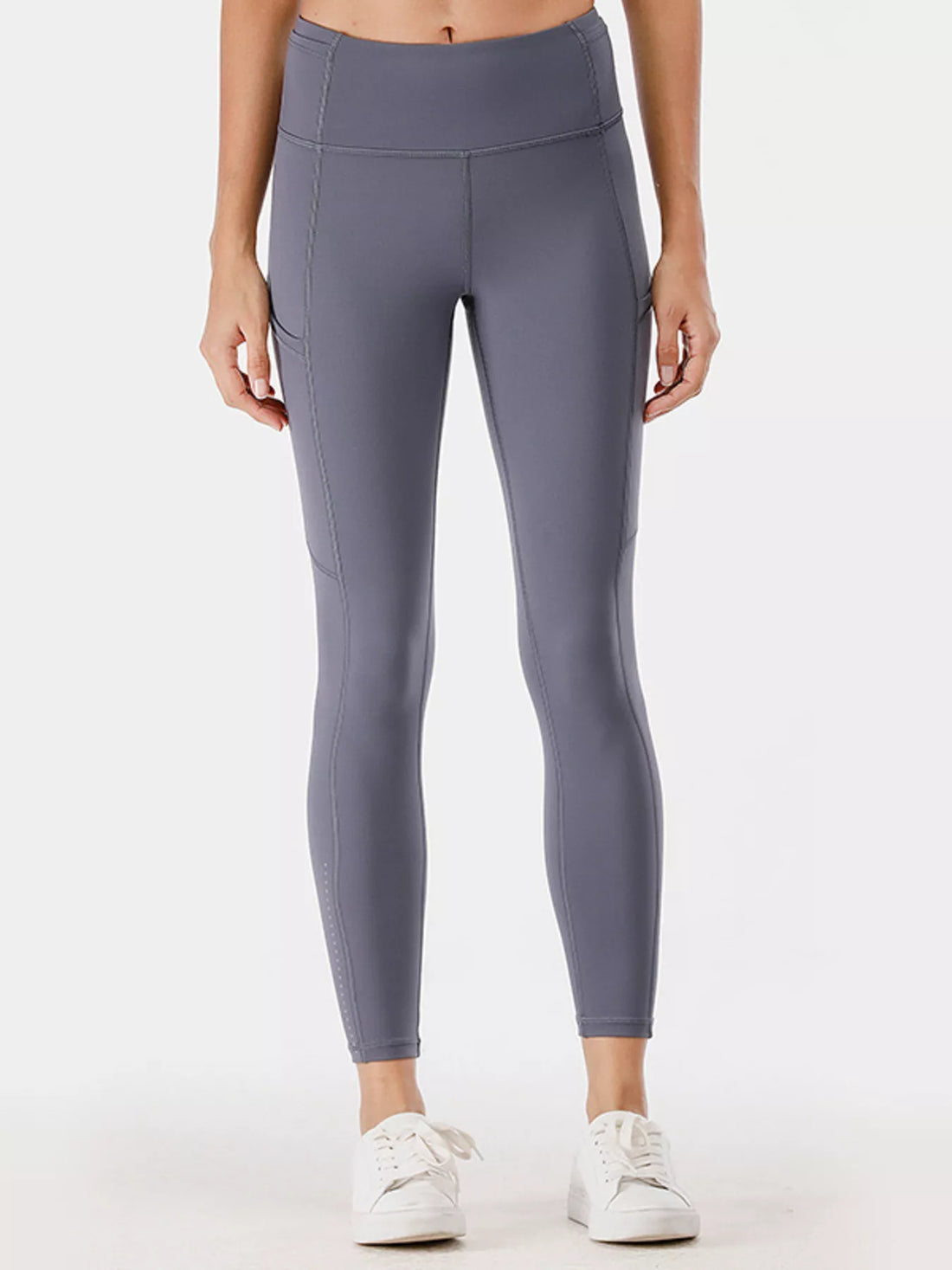 Full Size High-Waisted Active Leggings with Pockets Plus Size - cas7m