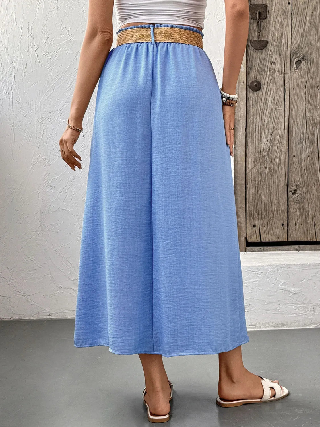 Decor Button Front Midi Skirt - cas7m