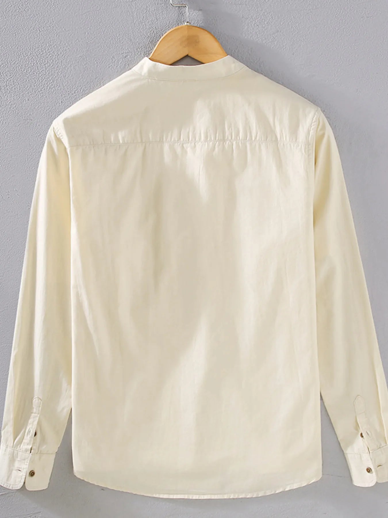 Men's Plus Size Button Up Long Sleeve Shirt - cas7m