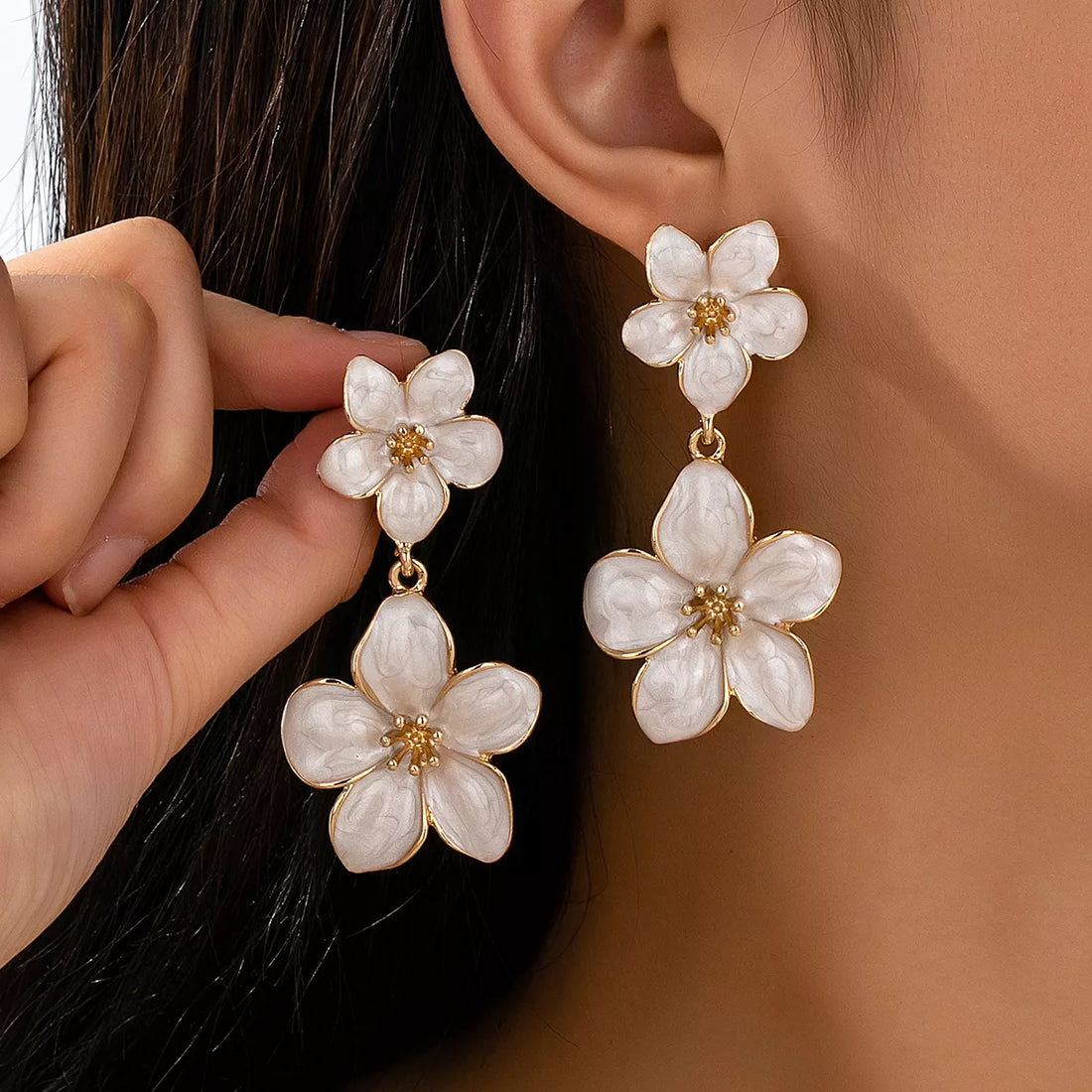 Flower Dangle Earrings - cas7m