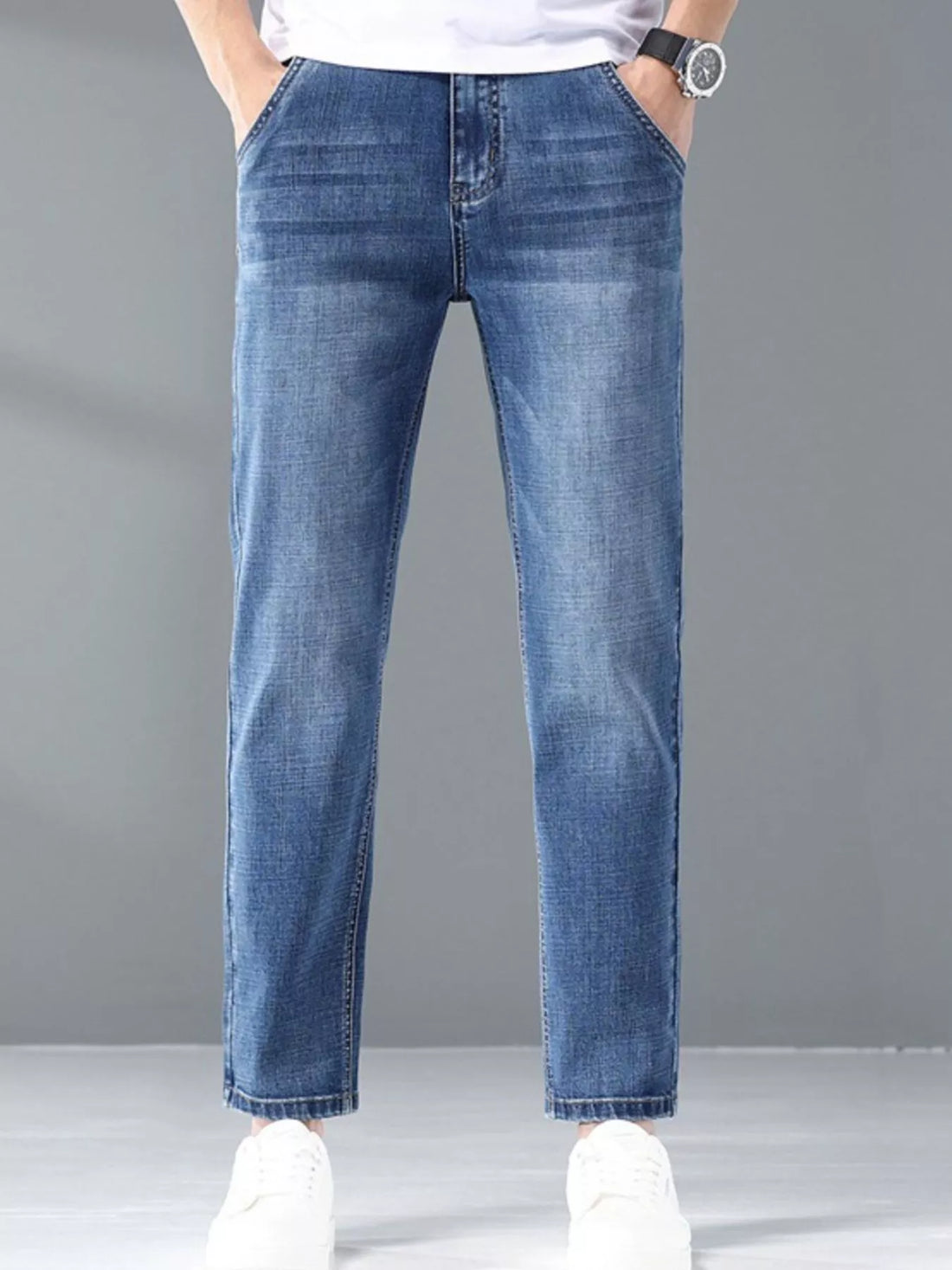 Men's Wash Straight Leg Jeans - cas7m