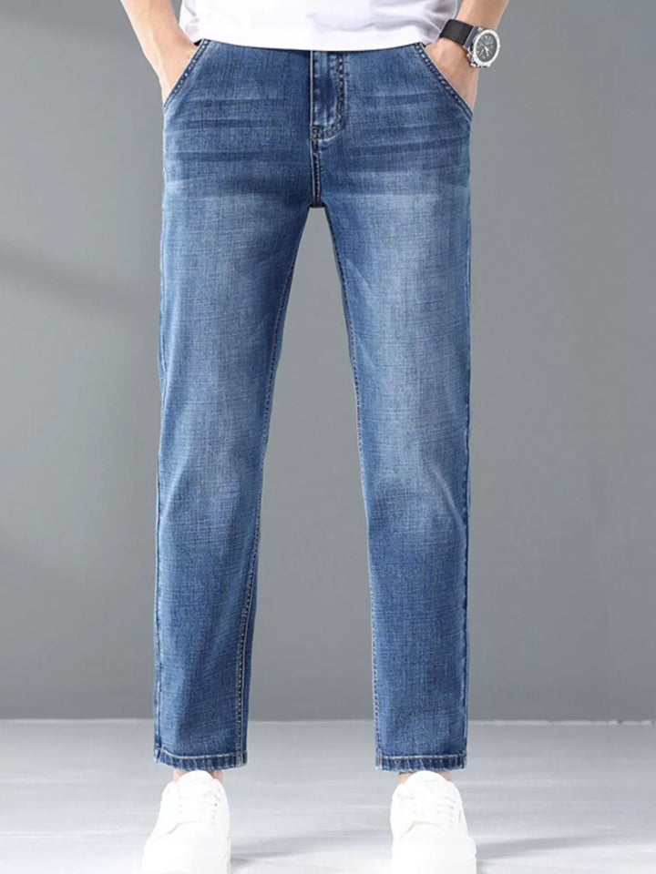 Men's Wash Straight Leg Jeans - cas7m