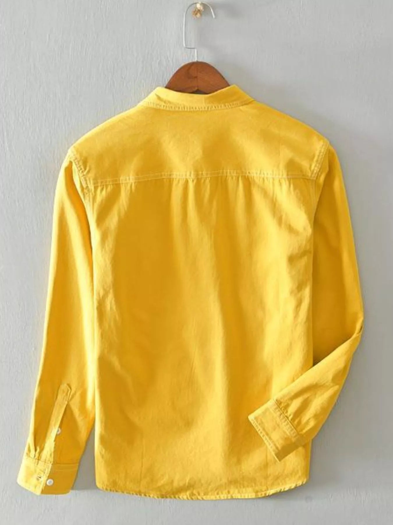 Men's Plus Size Button Up Long Sleeve Shirt - cas7m