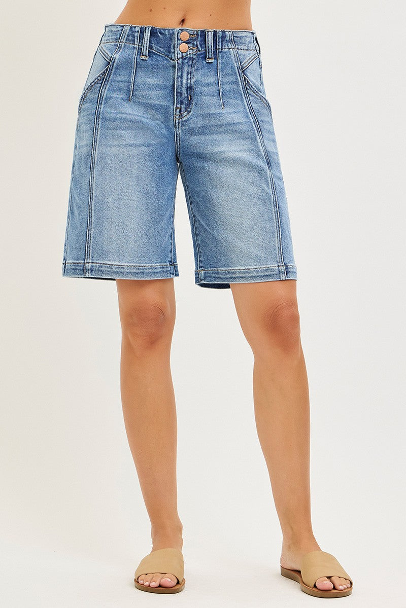 RISEN 2-Button Slouchy Jorts with Pockets - cas7m