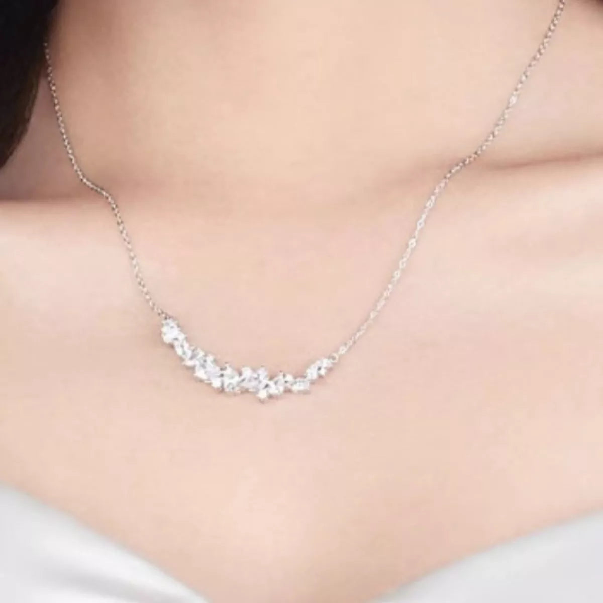925 Sterling Silver Zircon Necklace - cas7m
