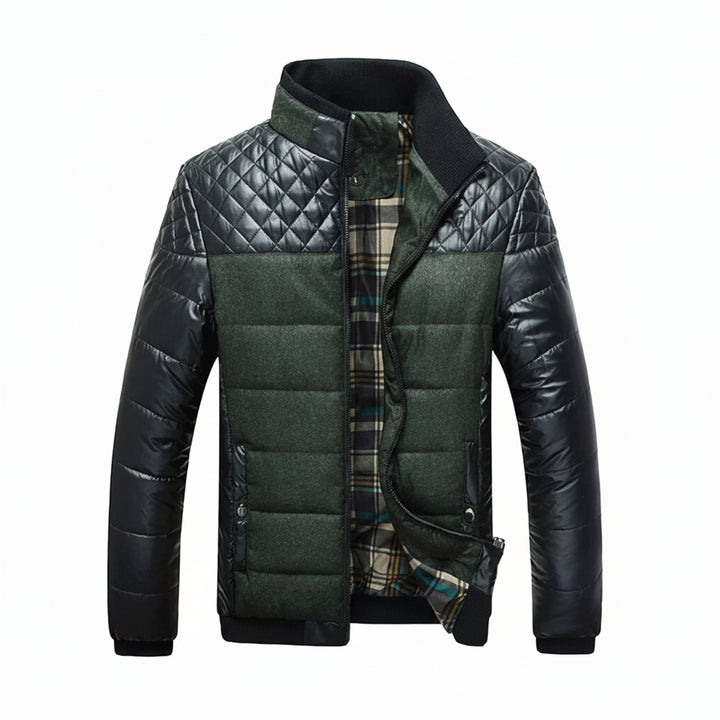 Men's Plus Size Zip Up Puffer Jacket - cas7m