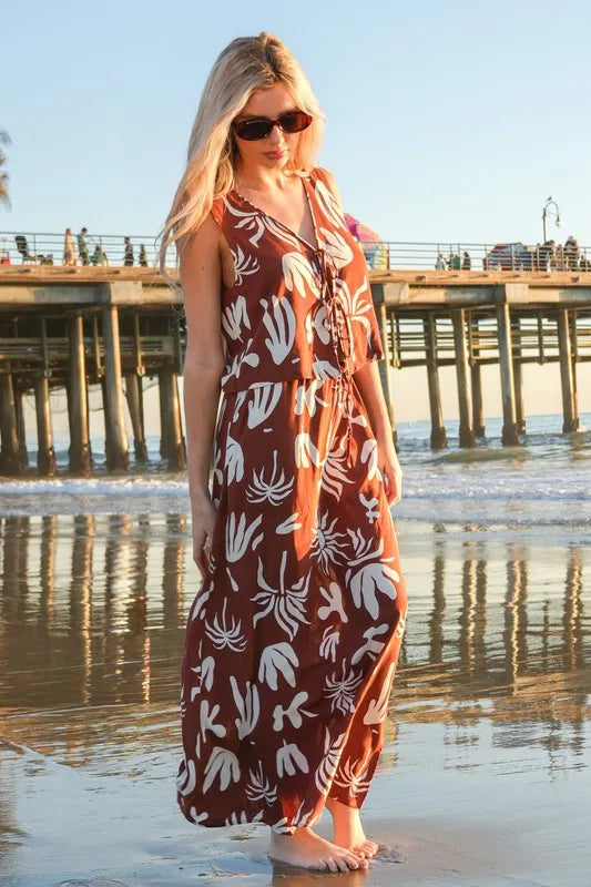 VERY J Printed Resort Midi Skirt - cas7m