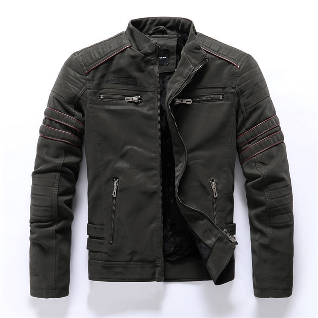 Men Leather Jacket - cas7m