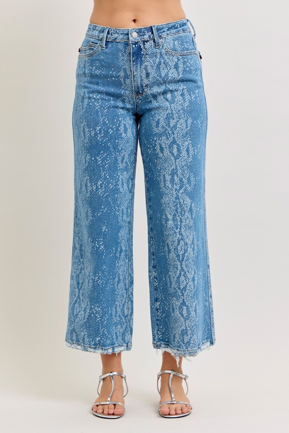 Judy Blue High Rise Ankle Wide Leg Jeans - cas7m