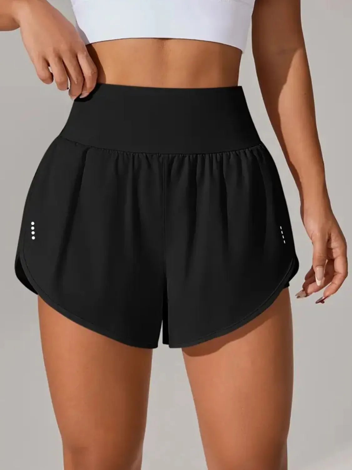 Pocketed High Waist Active Shorts - cas7m