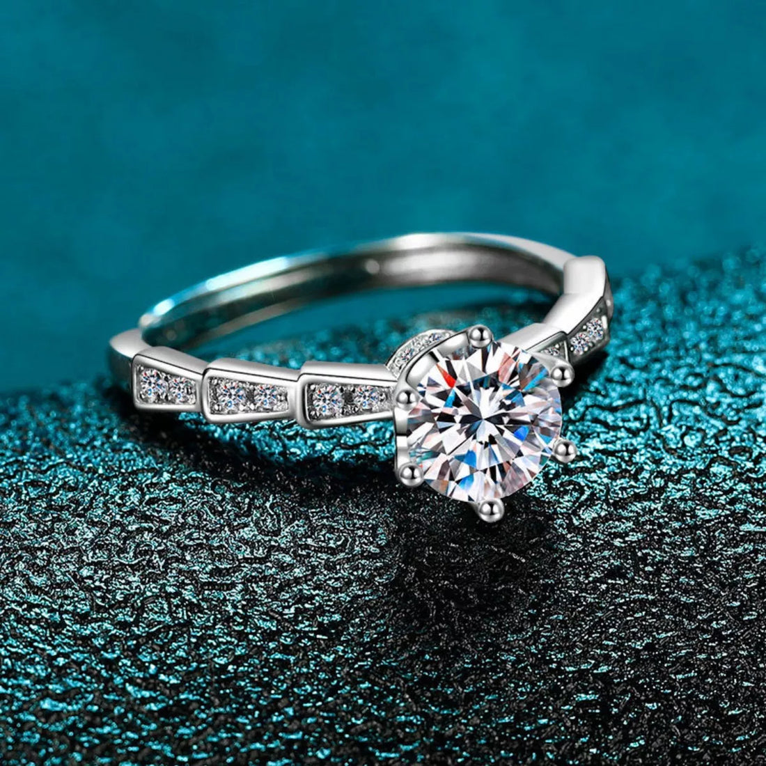 1 Carat Moissanite 925 Sterling Silver Ring - cas7m