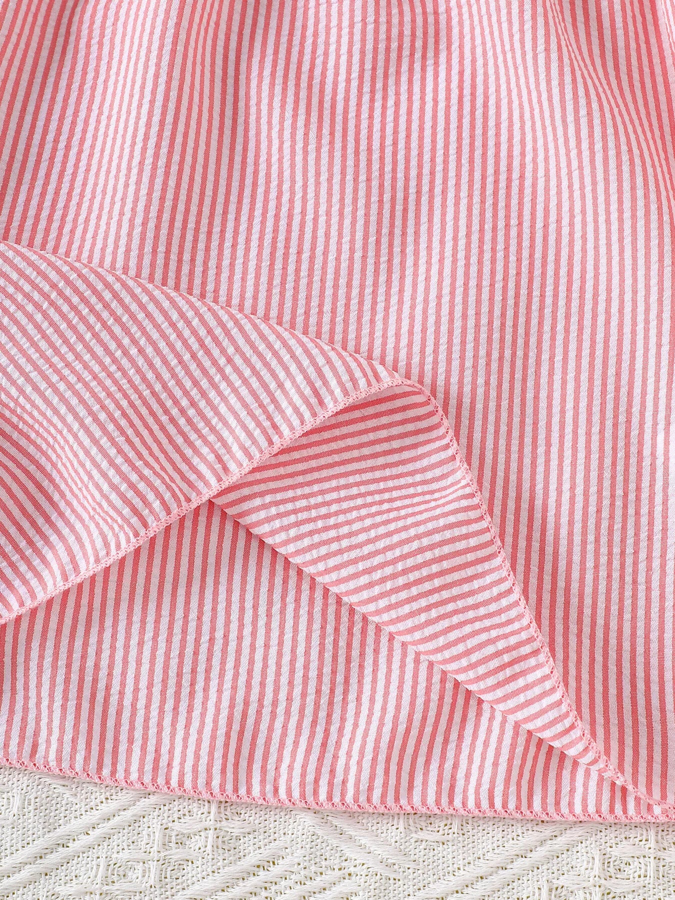 Children's Embroidered Striped Dress - cas7m