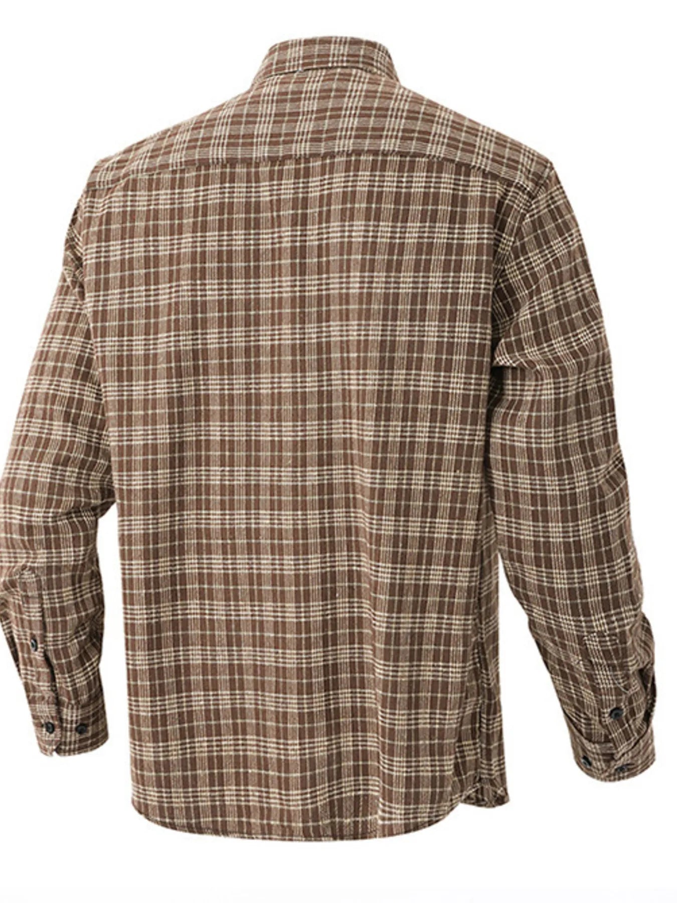 Men's Casual Plaid Long Sleeve Shirt - cas7m