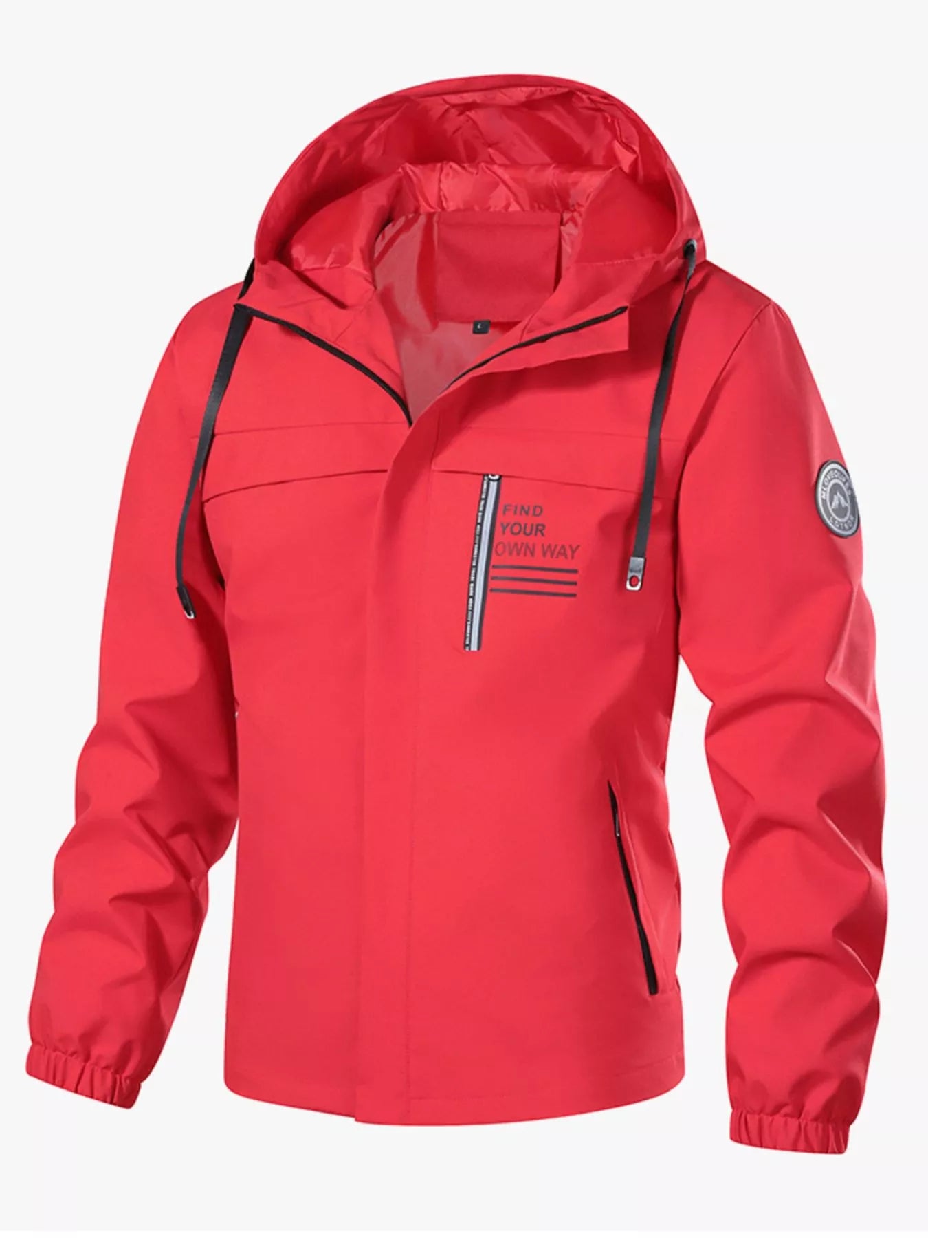 Men's Plus Size Waterproof Hooded Outdoor Jacket - cas7m