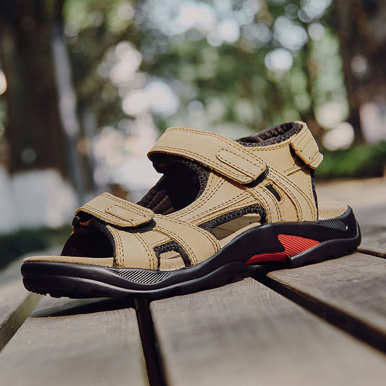 Outdoor Sandals Beach Leather Roman Sandals - cas7m