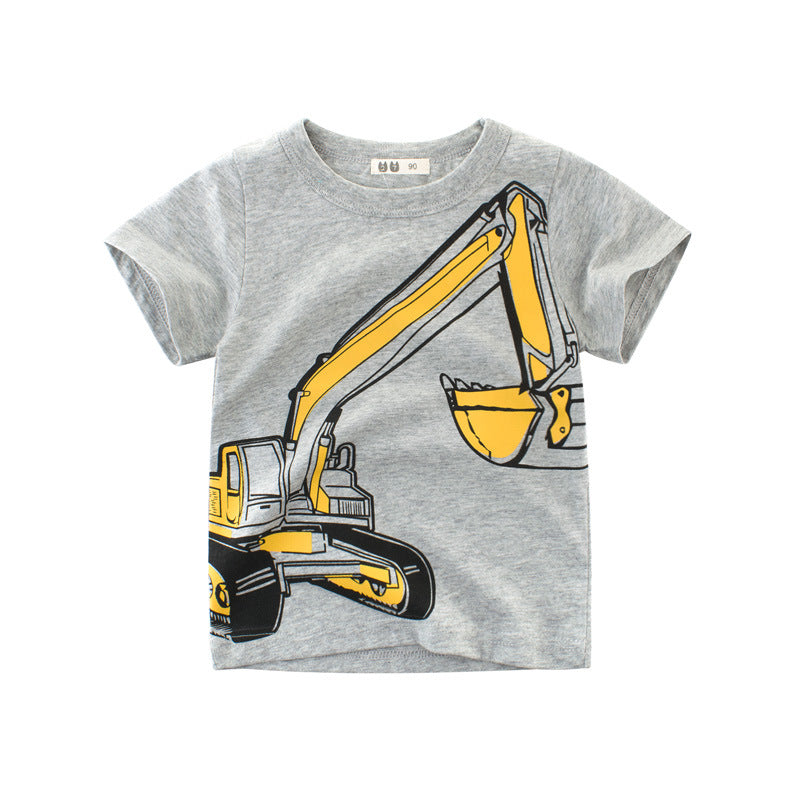 Korean Cartoon Cotton Tee for Kids - Summer Unisex Style - cas7m