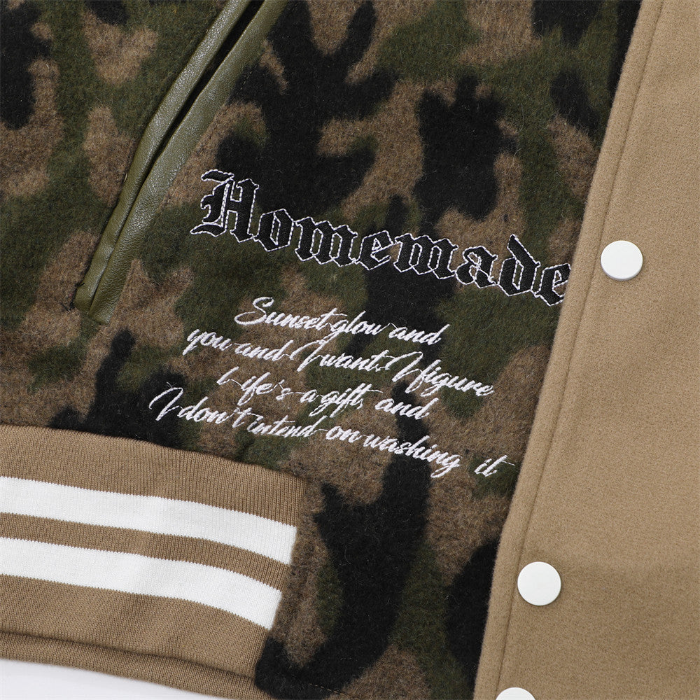 Niche Patchwork Camouflage Baseball Uniform Men's - cas7m