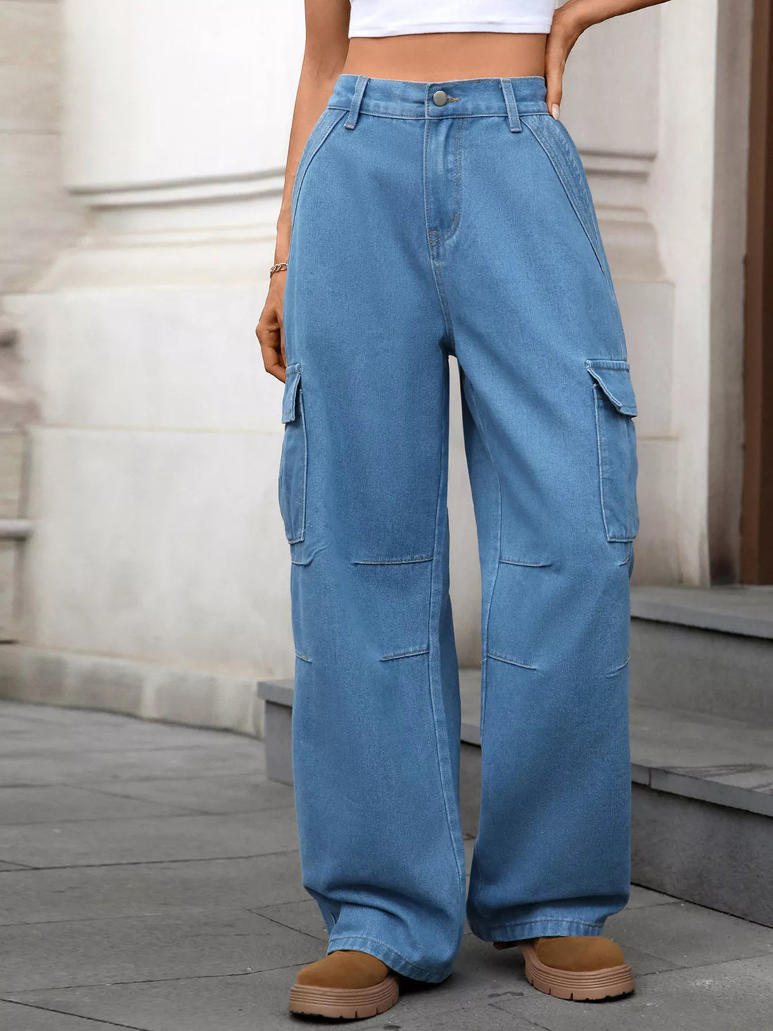 Relaxed Fit Cargo Jeans - cas7m
