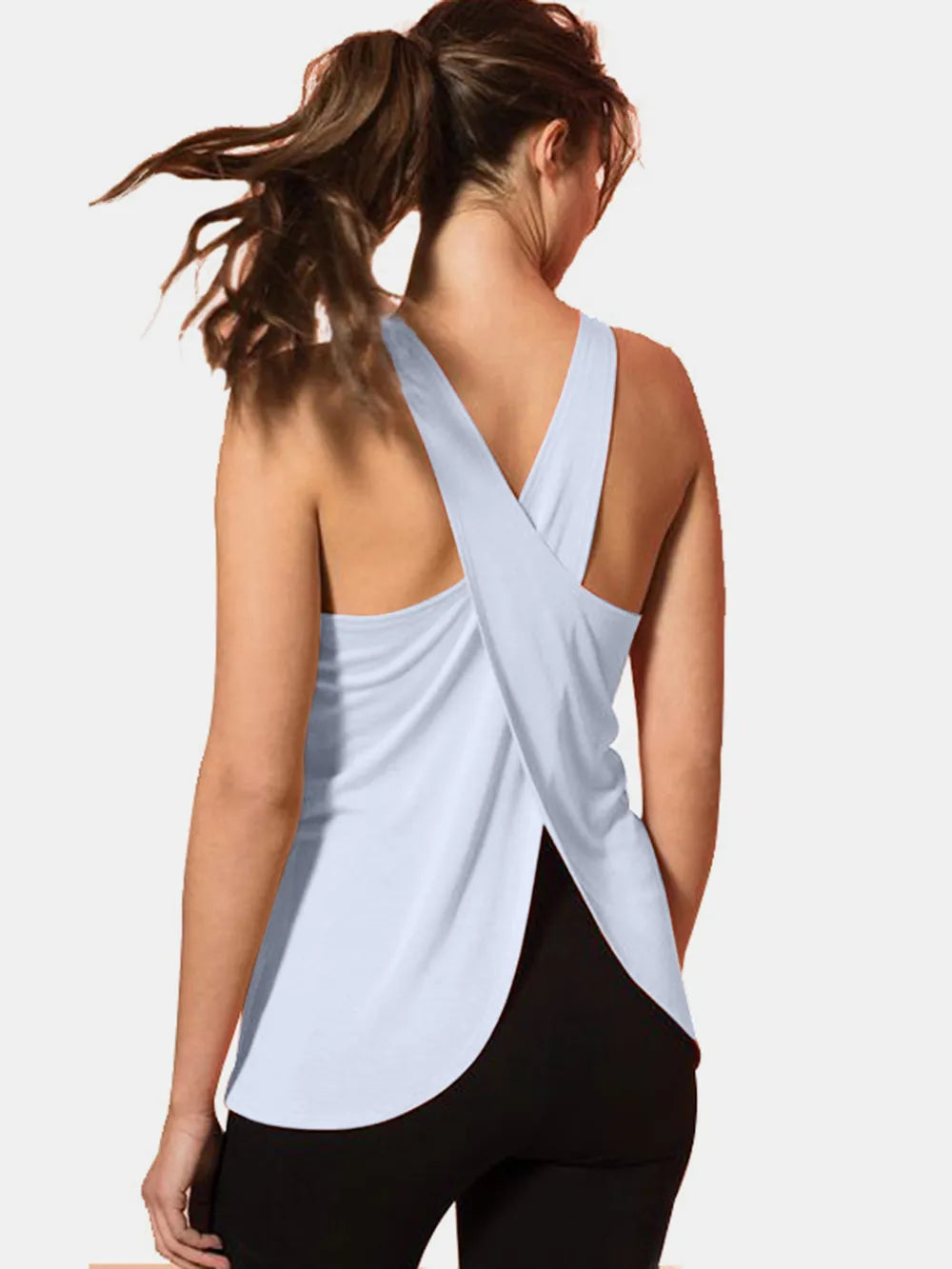 Crisscross Scoop Neck Active Tank - cas7m