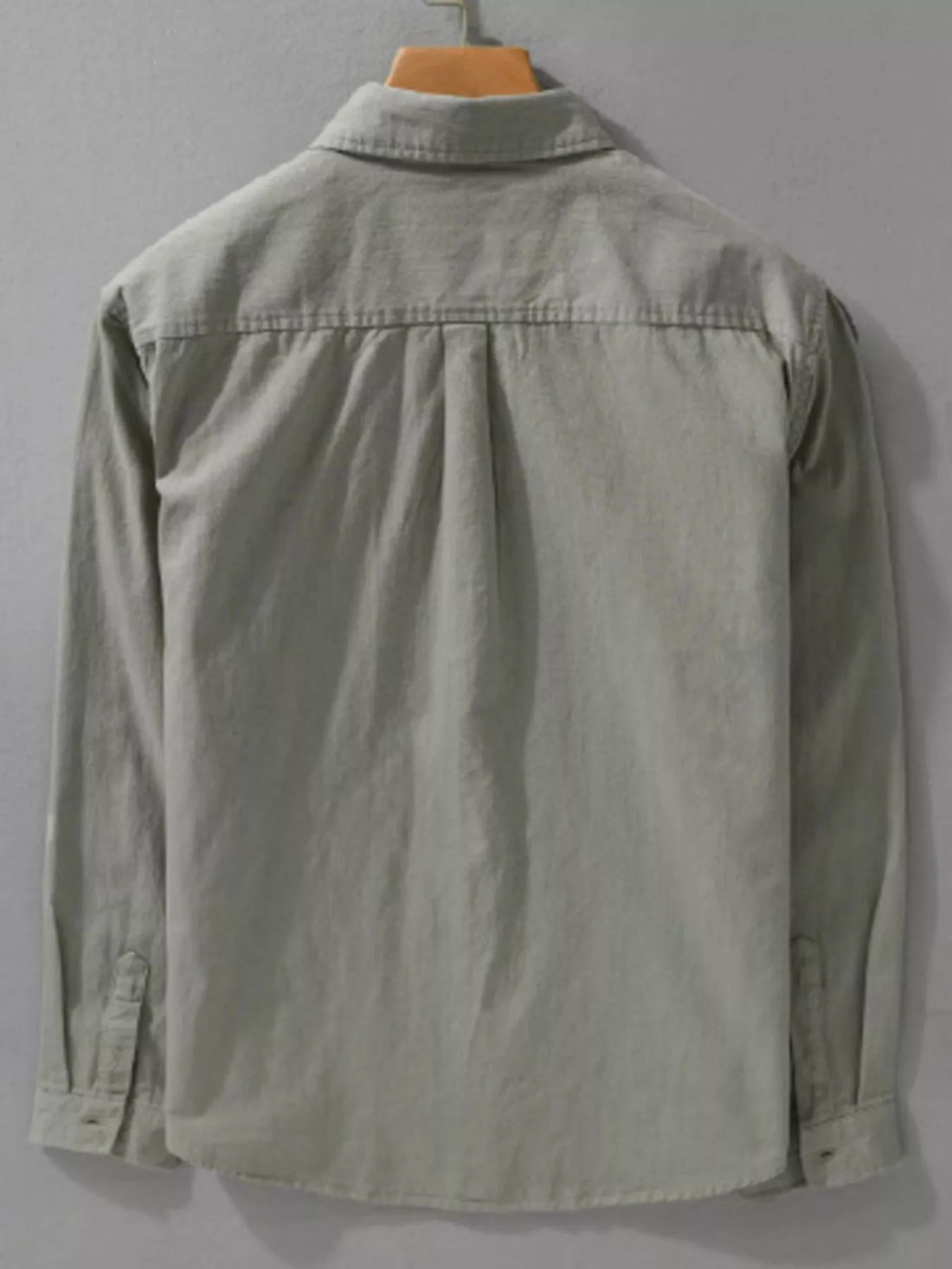Men's Plus Size Button Up Long Sleeve Shirt - cas7m