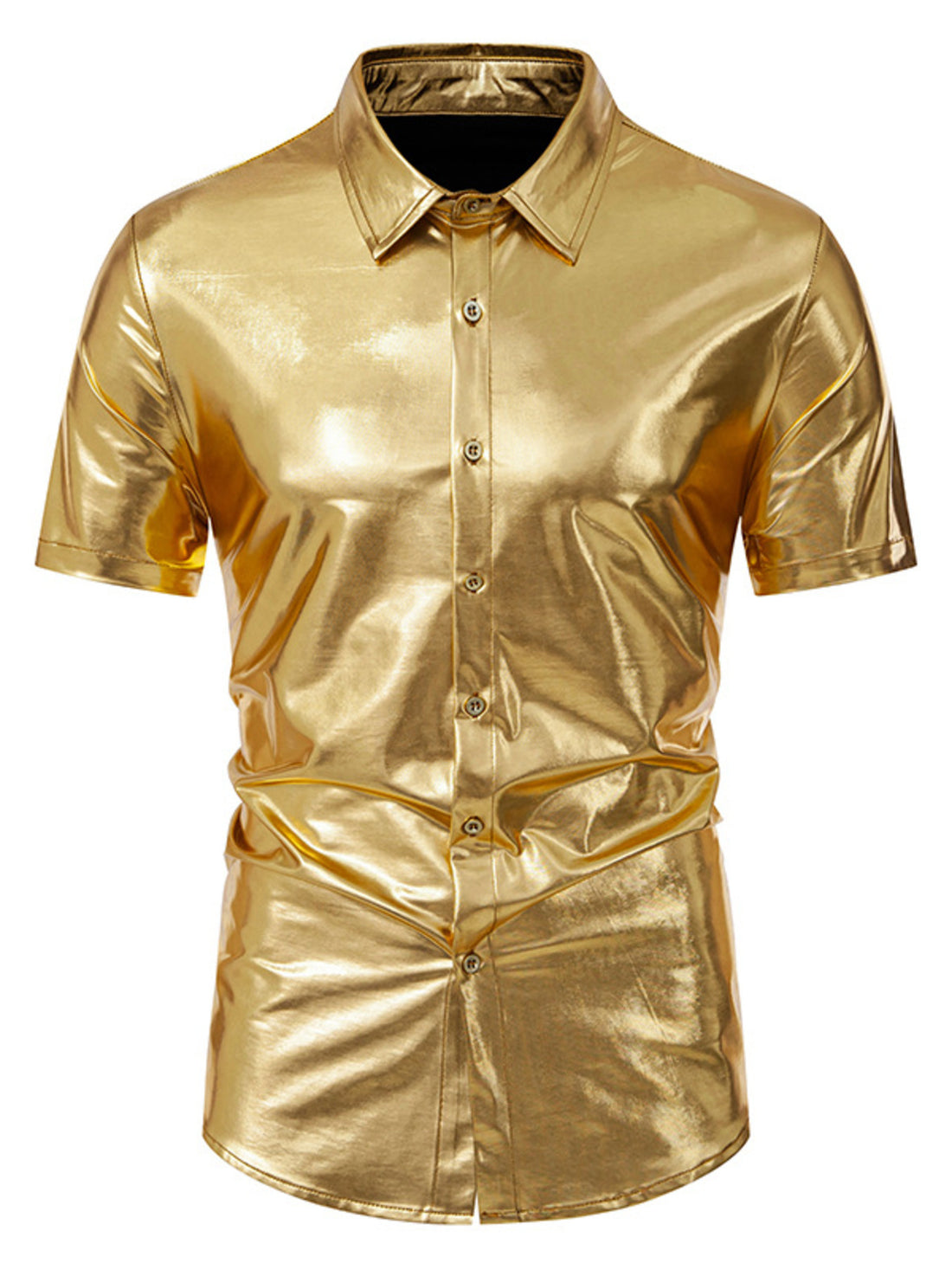Men's Button Up Short Sleeve Shirt - cas7m