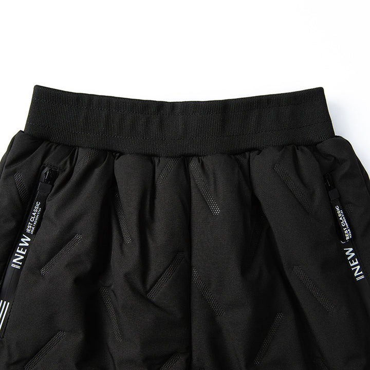 Boys 'fleece And Thickened Cold Proof Warm Bunched Feet Pants - cas7m