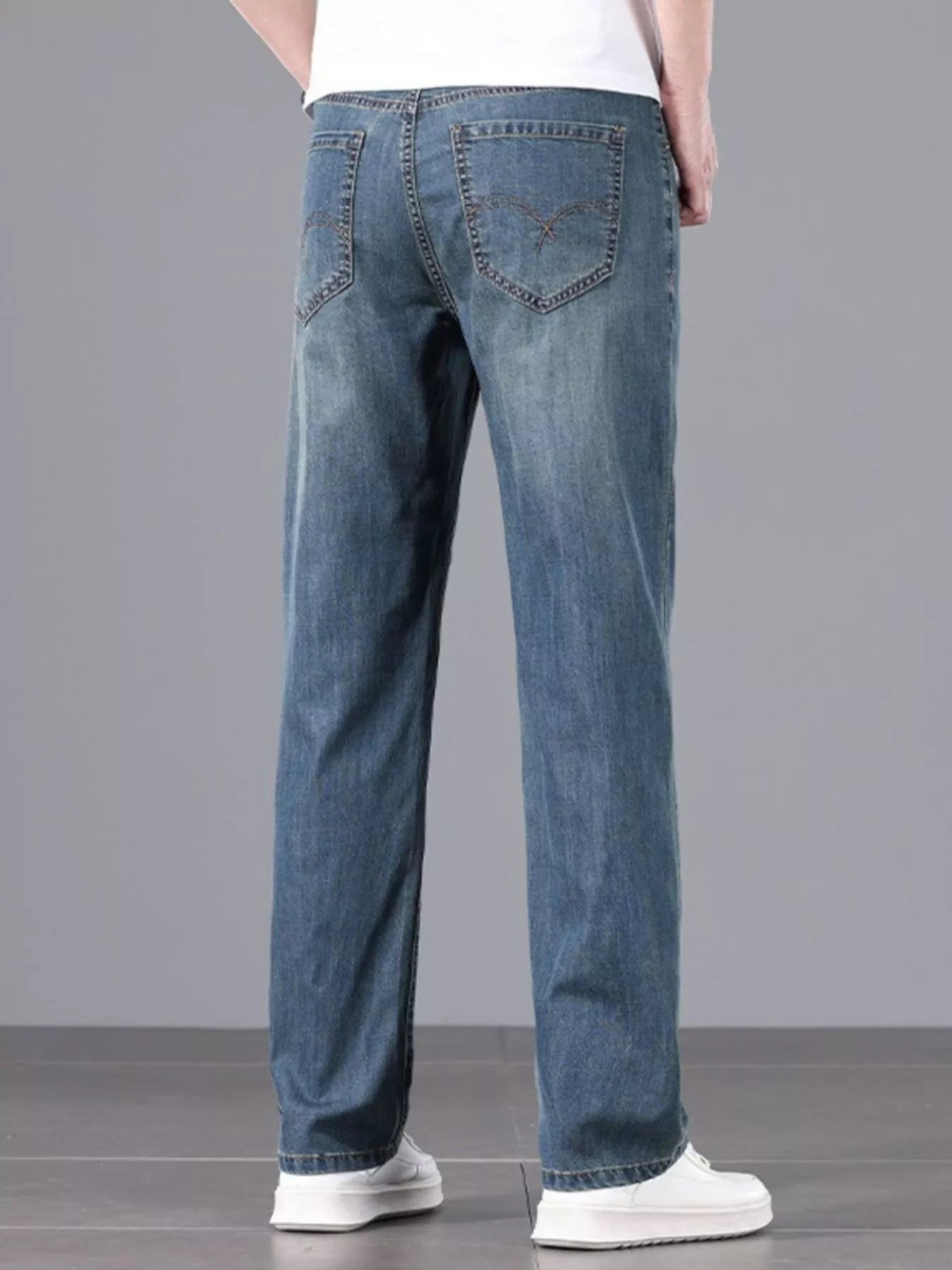 Men's Straight Leg Wash Jeans - cas7m