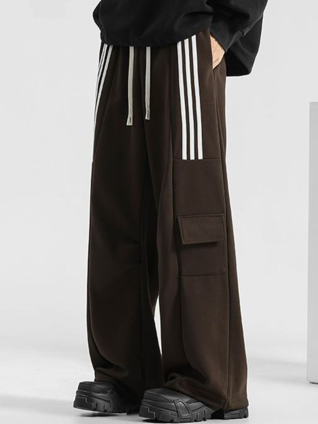 Men's Plus Size Striped Loose-Fit Casual Pants - cas7m