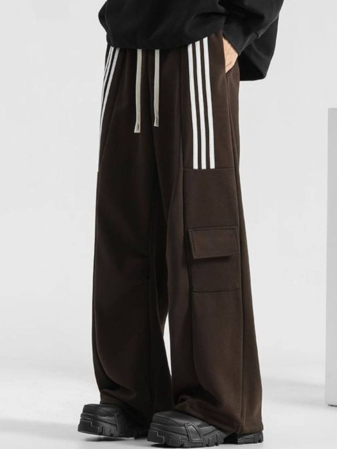 Men's Plus Size Striped Loose-Fit Casual Pants - cas7m