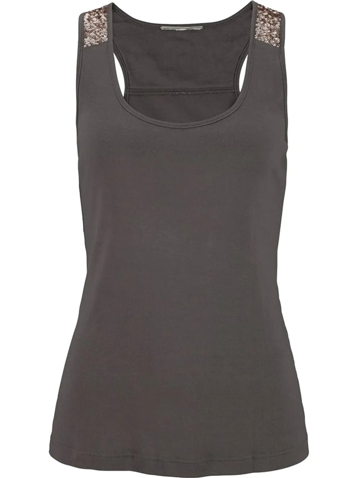 Sequin Scoop Neck Tank - cas7m