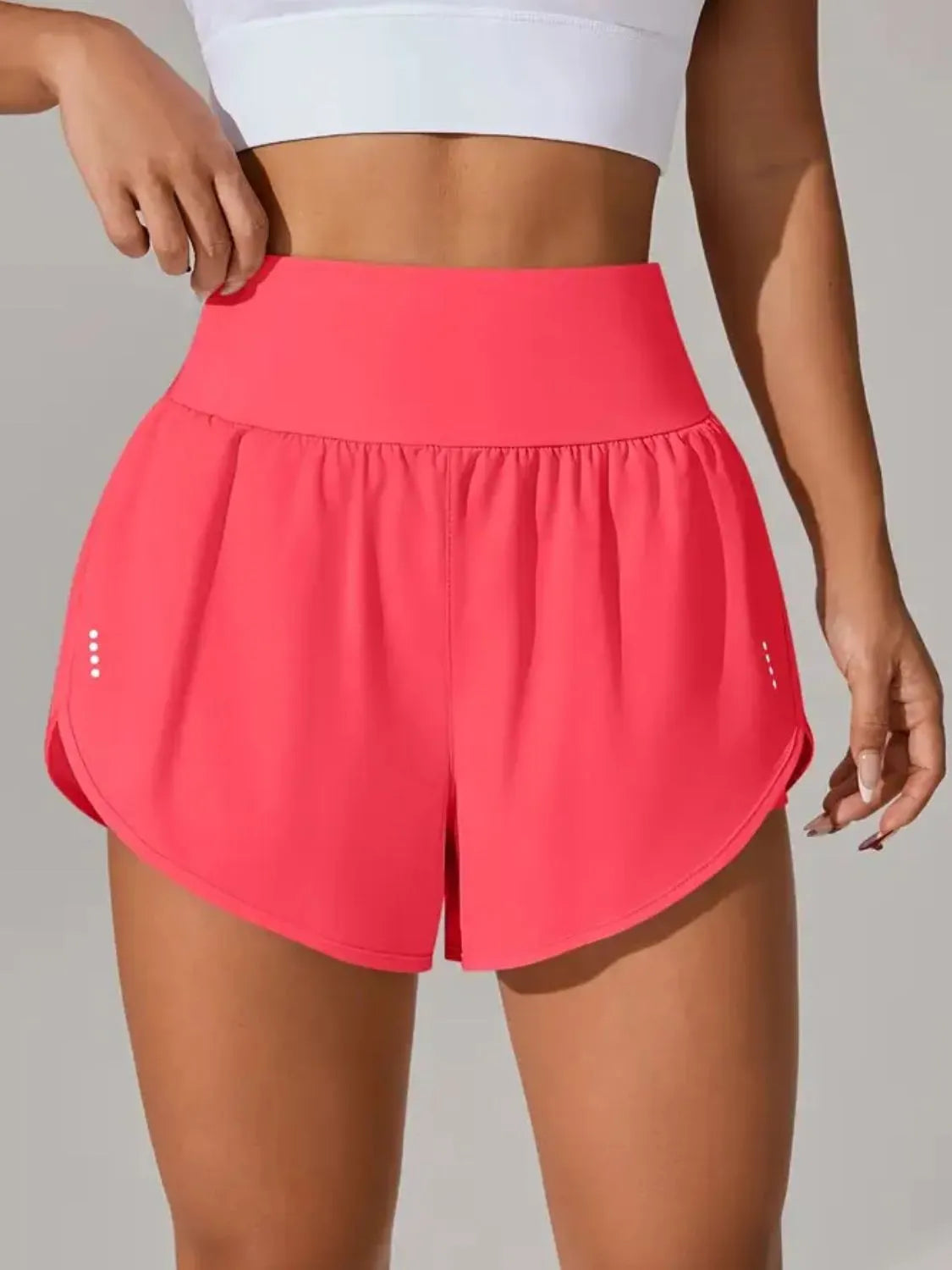 Pocketed High Waist Active Shorts - cas7m