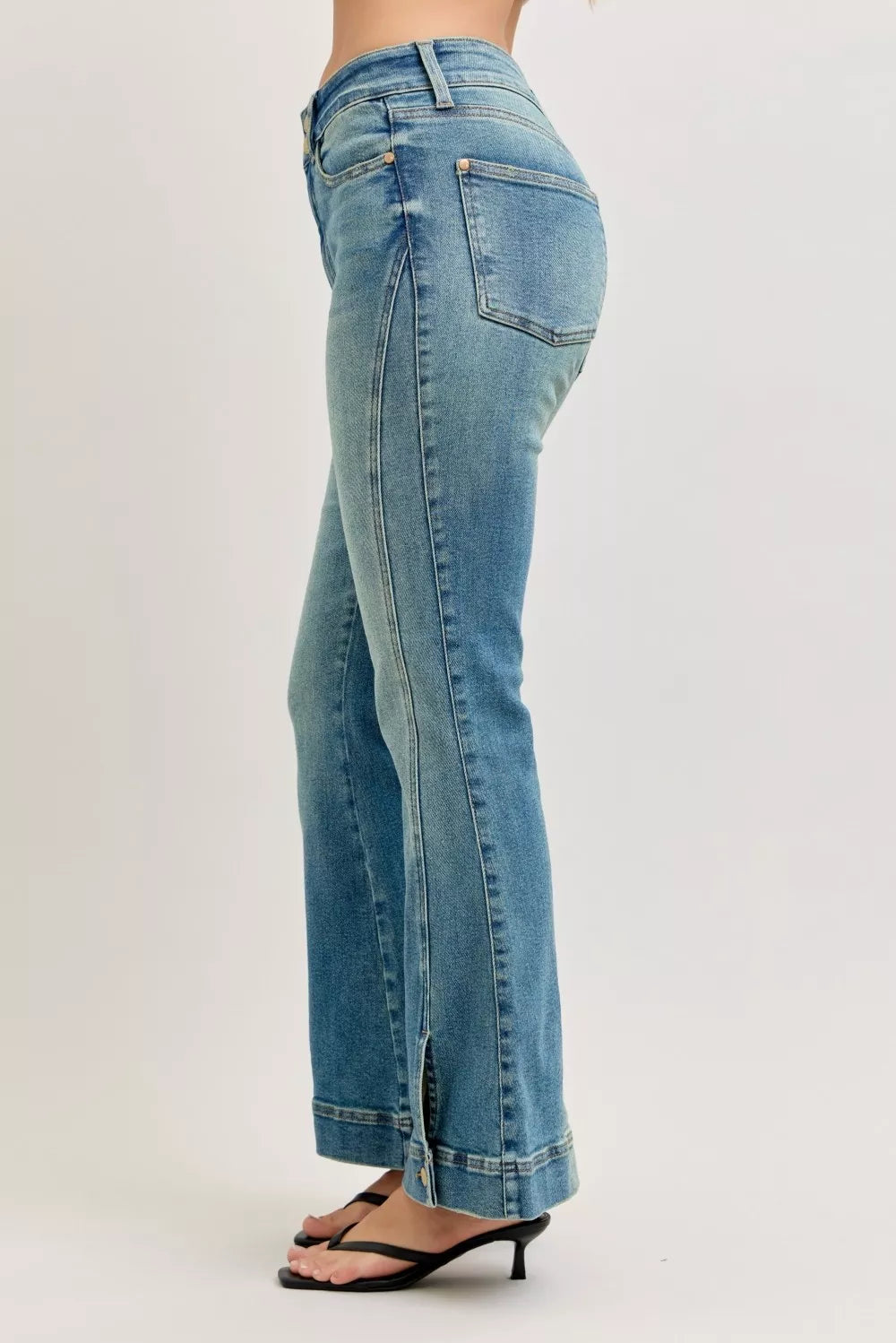 Judy Blue High Waist Vintage Wash Flare Jeans - cas7m
