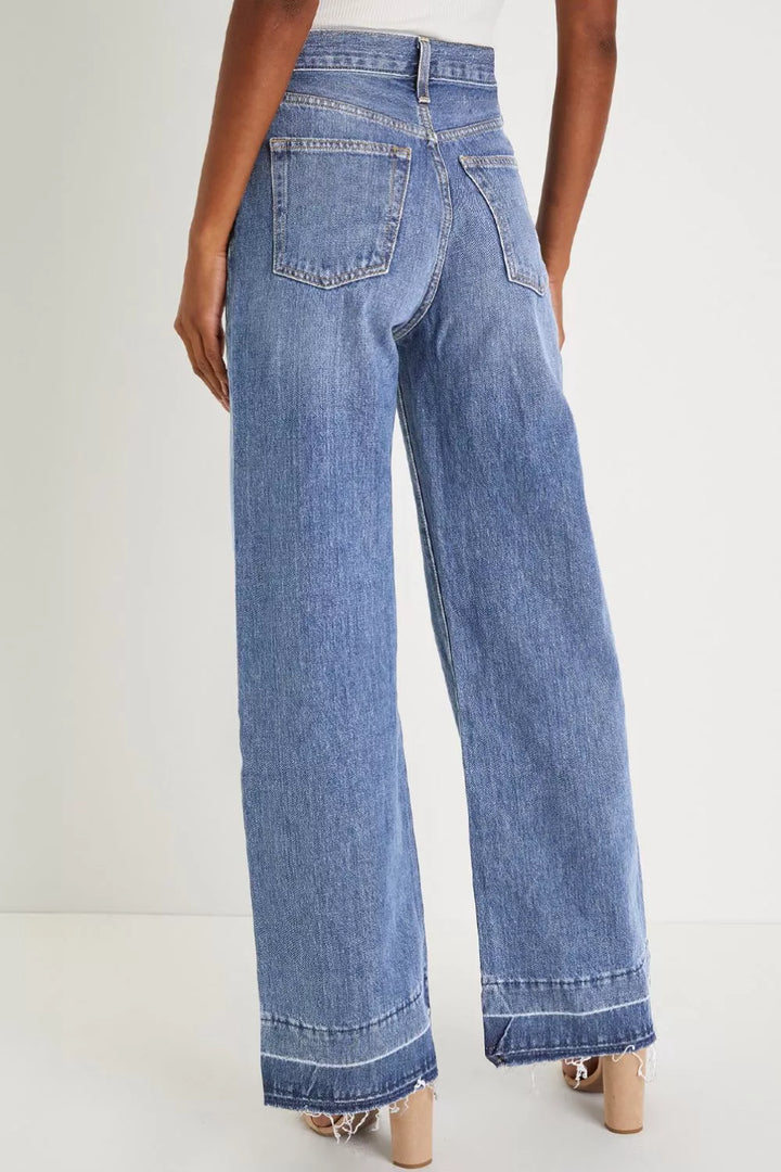 Wide Leg High Waist Jeans - cas7m