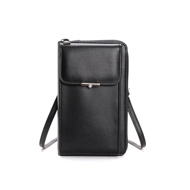 Fashion Large Capacity Mobile Phone Bags Women Small Zipper Crossbody Shoulder Bag Long Wallet - cas7m