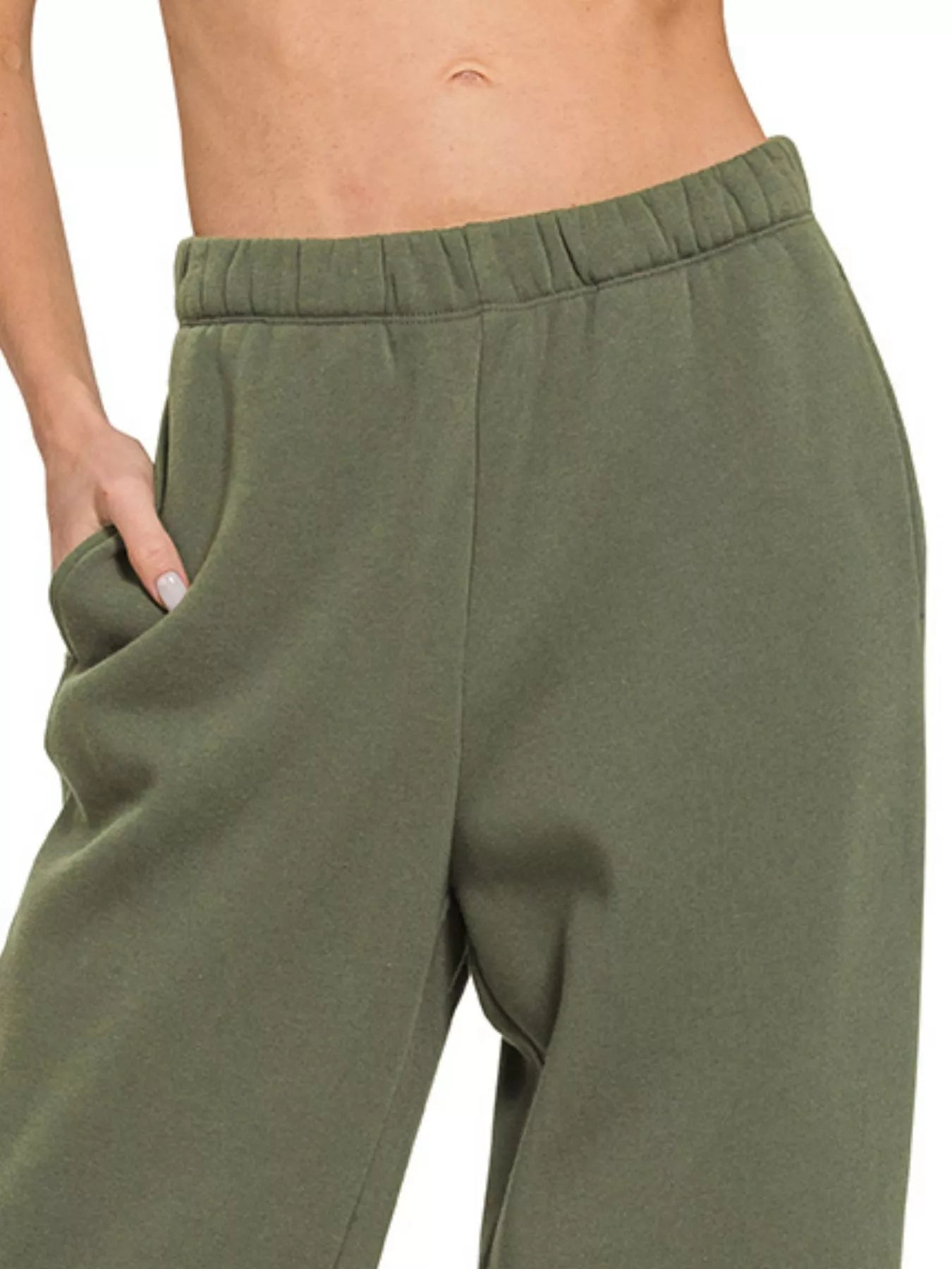 Zenana Fleece Sweatpant with Pockets - cas7m