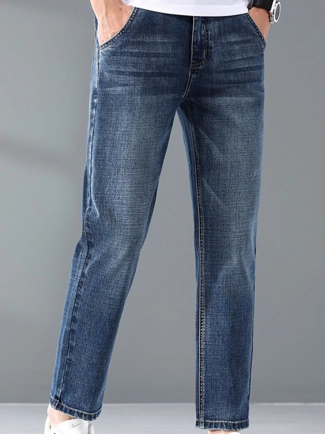 Men's Wash Straight Leg Jeans - cas7m