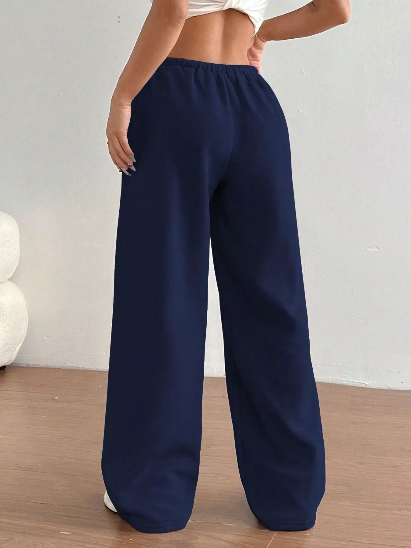 Casual Drawstring High Waist Wide Leg Sweatpants - cas7m