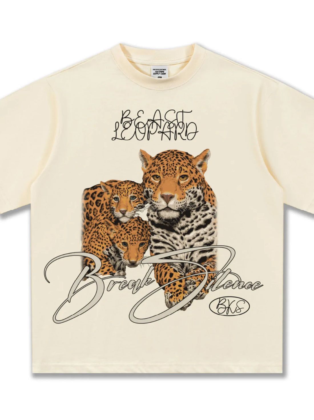 Men's Vintage Leopard Graphic Round Neck T-Shirt - cas7m