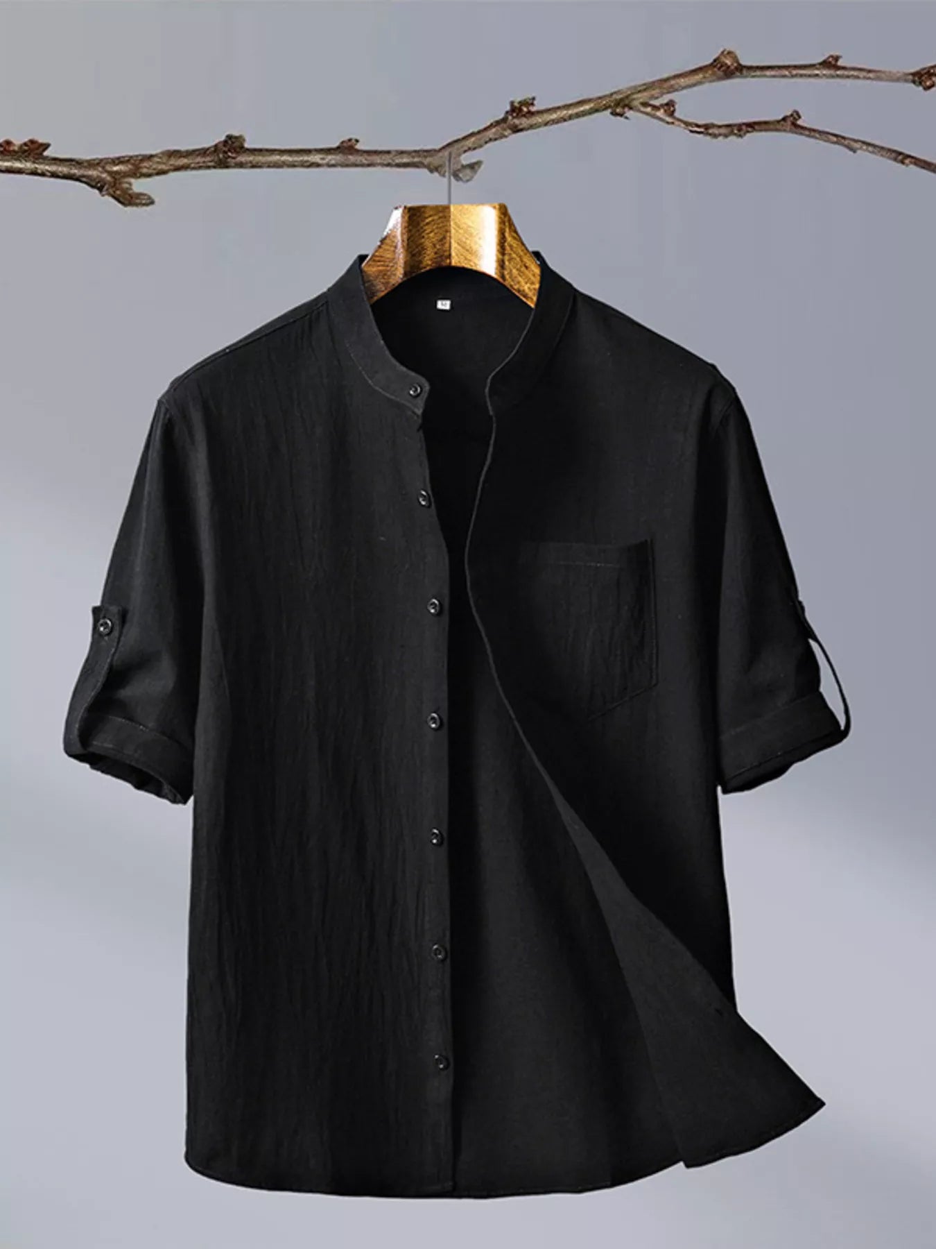 Men's Plus Size Button Up Short Sleeve Shirt - cas7m