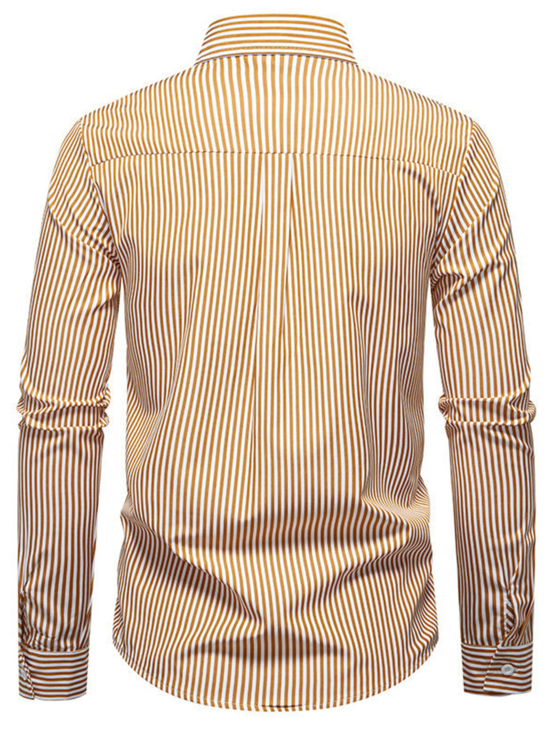 Men's Striped Woven Pattern Long Sleeve Shirt - cas7m